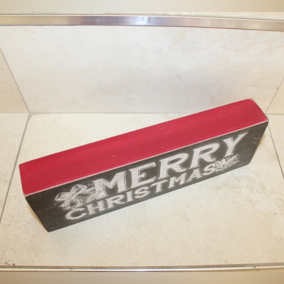 “Merry Christmas” wood block sign - Picture 2 of 4
